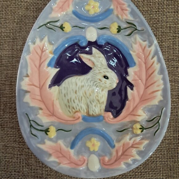 CIB MWW Market Set of 4 Easter 3D Egg Mini Plates Bunny Chick Iris Rose - Picture 5 of 12